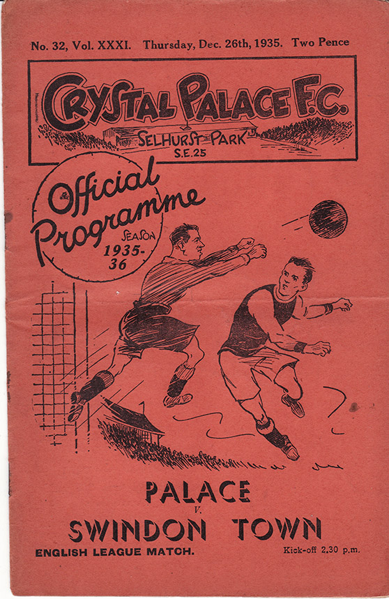 <b>Thursday, December 26, 1935</b><br />vs. Crystal Palace (Away)